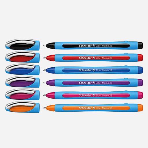 SCHNEIDER Slider Memo Ball Pen XB Set x 6
