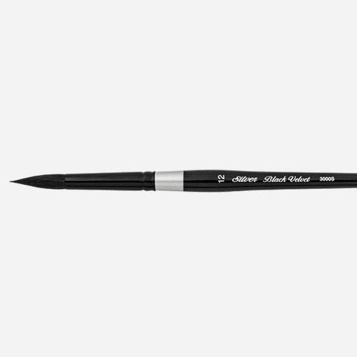 SILVER Black Velvet Round Brush 20