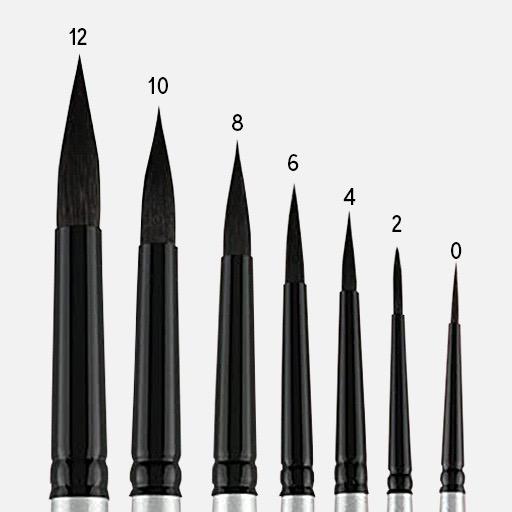 SILVER Black Velvet Round Brush Must Have Set x 7