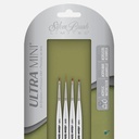 SILVER Ultra Mini Decorative Favorite Brush Set x 4