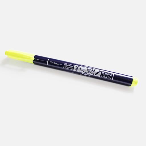 TOMBOW Fudenosuke Brush Pen Neon Yellow