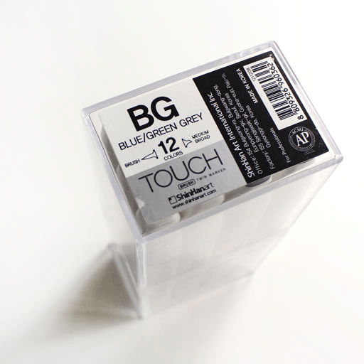 TOUCH Brush Twin Marker Blue/Green Grey Set x 12