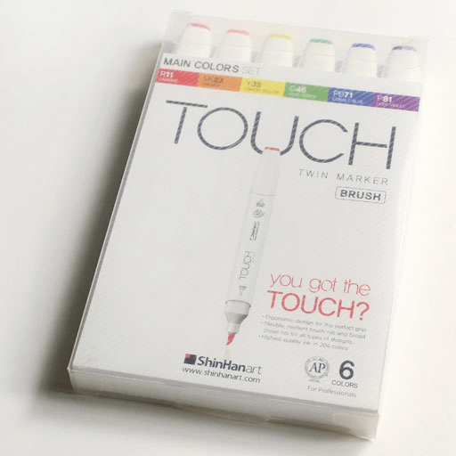 TOUCH Brush Twin Marker Main Color Set x 6