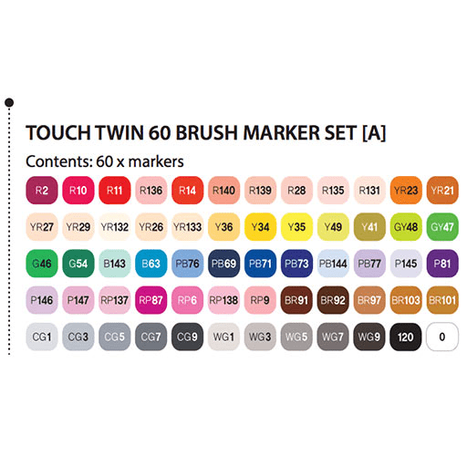 TOUCH Brush Twin Marker Set A x 60