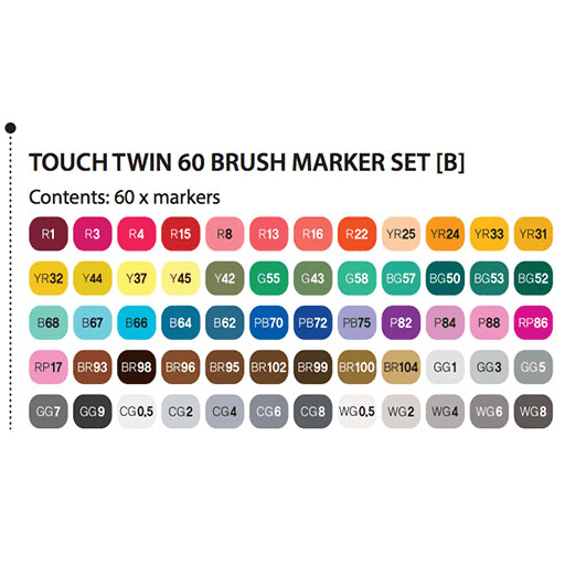TOUCH Brush Twin Marker Set B x 60