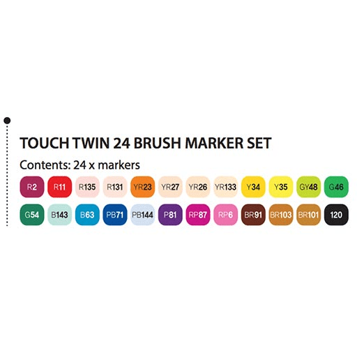 TOUCH Brush Twin Marker Set x 24