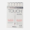 TOUCH Brush Twin Marker Warm Grey Set x 6