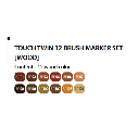 TOUCH Brush Twin Marker Wood Tones Set x 12