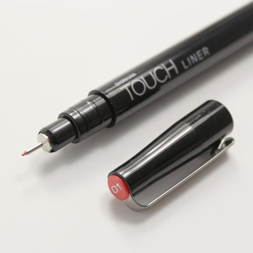 TOUCH Liner Drawing Pen 0.1mm Red