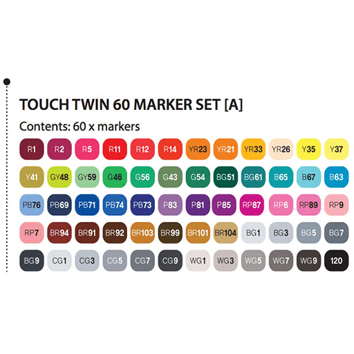 TOUCH Twin Marker Set A x 60