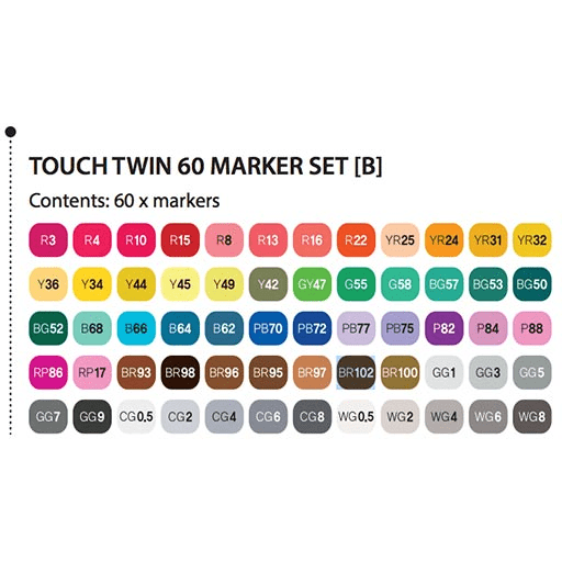 TOUCH Twin Marker Set B x 60
