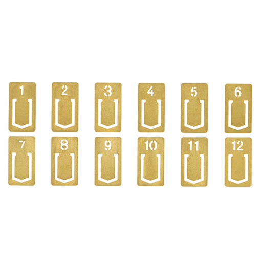 TRAVELER'S Brass Clip Number x 12