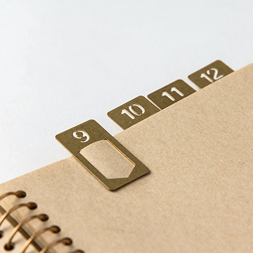 TRAVELER'S Brass Clip Number x 12