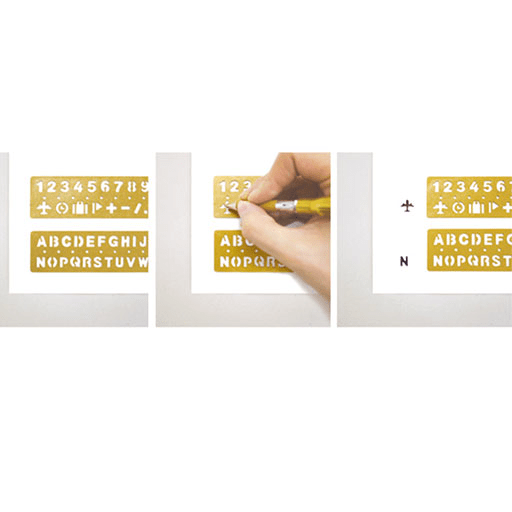 TRAVELER'S Brass Template Bookmark Alphabet