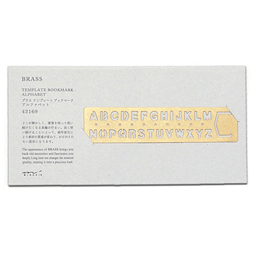 TRAVELER'S Brass Template Bookmark Alphabet