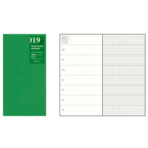 TRAVELER'S Notebook 019 Weekly + Grid Free Diary x 32