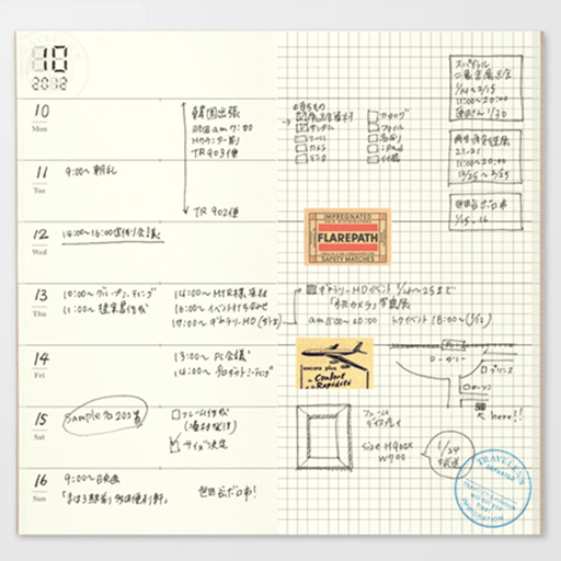 TRAVELER'S Notebook 019 Weekly + Grid Free Diary x 32