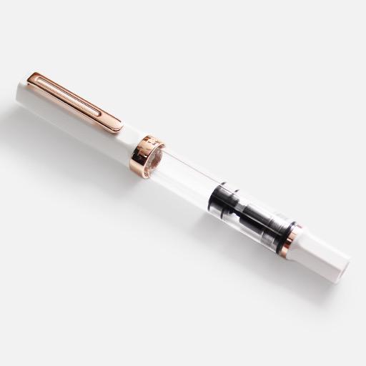 TWSBI Eco White Rose Gold Fountain Pen Stub 1.1