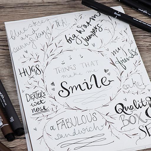 UNI Pin Brush Pen Sepia