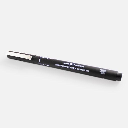 UNI Pin Drawing Pen Chisel 1mm Black