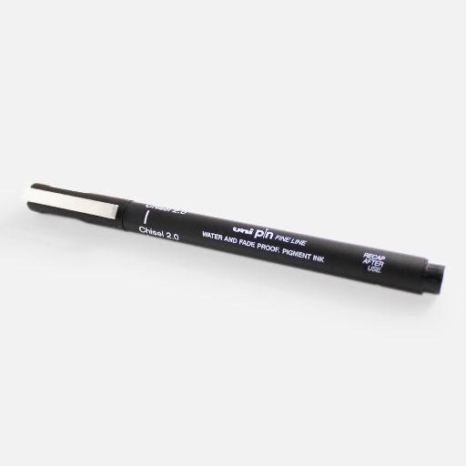 UNI Pin Drawing Pen Chisel 2mm Black