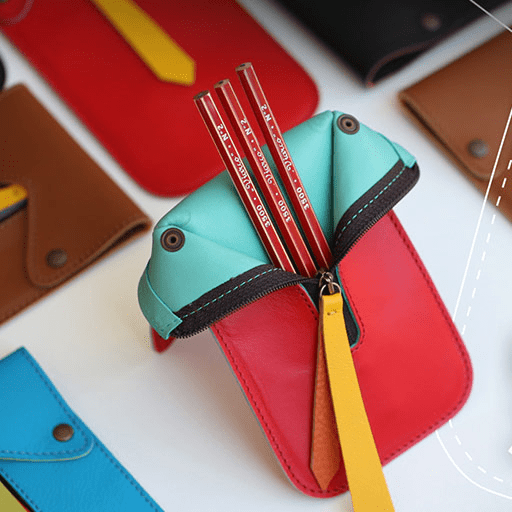 VIARCO Leather Jacket Pen Case Black