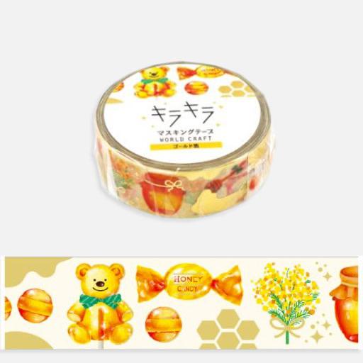 WORLD CRAFT Glitter Washi Tape 15mm Honey