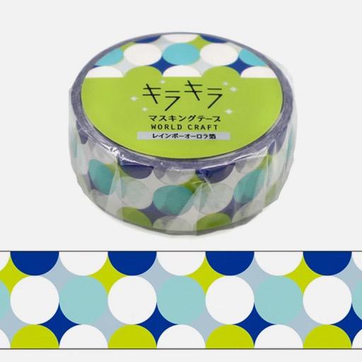 WORLD CRAFT Glitter Washi tape 15mm Circles