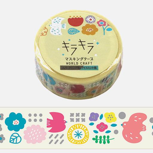 WORLD CRAFT Washi Tape 15mm Garden
