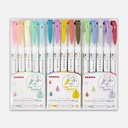 ZEBRA Mildliner Brush Marker Cool Set x 5