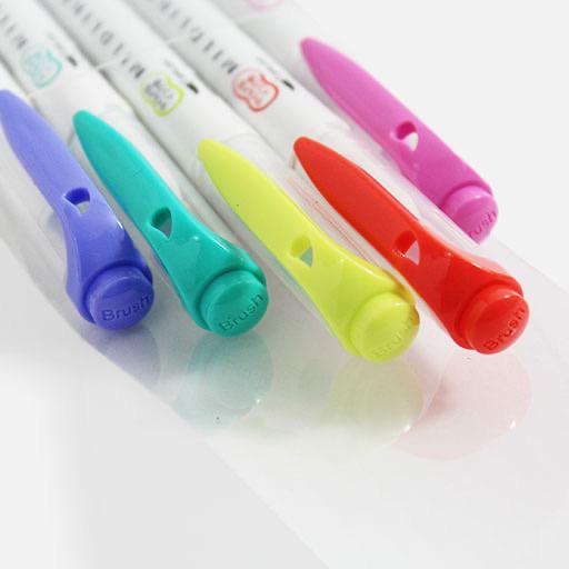 ZEBRA Mildliner Brush Marker Fluorescent Bright Set x 5