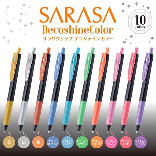 ZEBRA Sarasa Clip Deco Shine Roller Pen 0.5mm Set x 5