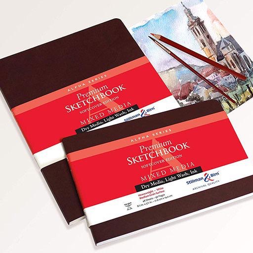 STILLMAN & BIRN Alpha White Paper Softcover Portrait Sketchbook 150gsm 5½” x 8½” x 46