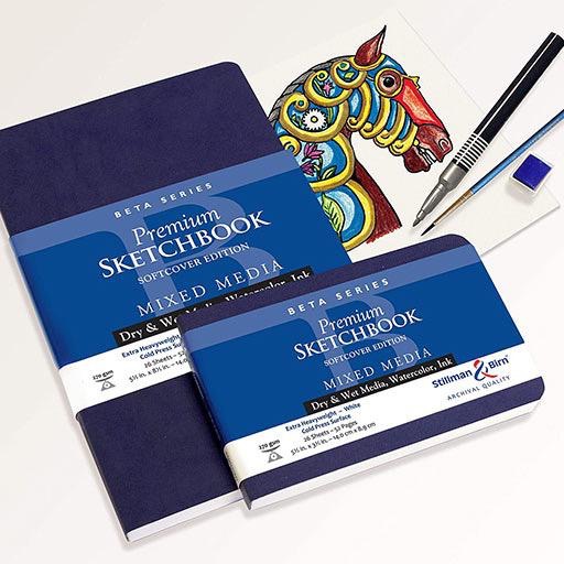 STILLMAN & BIRN Beta White Paper Softcover Portrait Sketchbook 270gsm 5½ x 8½ x 28