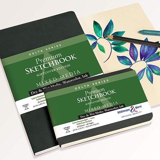 STILLMAN & BIRN Delta Ivory Paper Softcover Landscape Sketchbook 270gsm 5½” x 8½” x 26