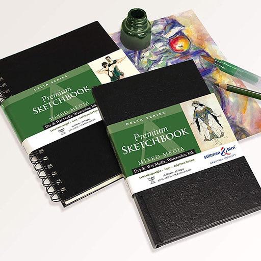 STILLMAN & BIRN Delta Ivory Paper Hardbound Portrait Sketchbook 270gsm 5½” x 8½” x 26