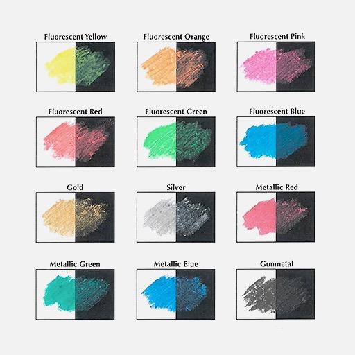 PENTEL Arts Oil Pastel Metallic & Fluorescent Set x 12