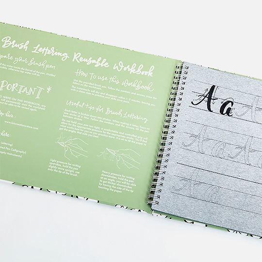 MOBLIQUE Reusable Brush Lettering Workbook
