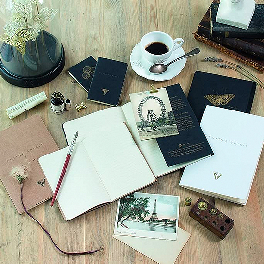 CLAIREFONTAINE Flying Spirit Lined Notebook 90gsm A5 x 90 Black