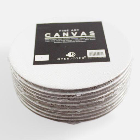 OVJ Circle Cotton Canvas Board 280gsm 6” Bulk Pack x 10
