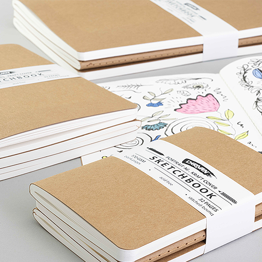 DERIVAN Kraft Cover Sketchbook 170gsm A4 x 16 x 3