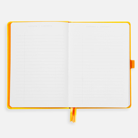 RHODIA White Paper Hardcover Dot Goal Book 90gsm A5 x 120 Daffodil Yellow