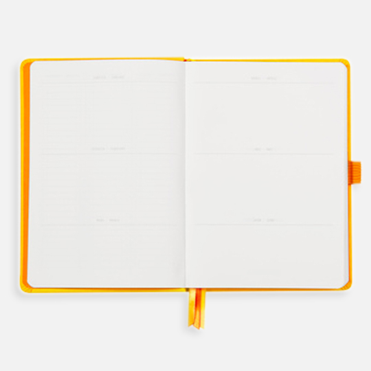 RHODIA White Paper Hardcover Dot Goal Book 90gsm A5 x 120 Daffodil Yellow
