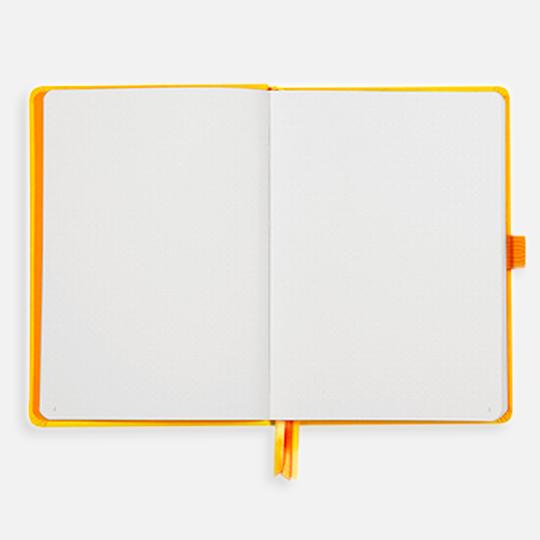 RHODIA White Paper Hardcover Dot Goal Book 90gsm A5 x 120 Daffodil Yellow