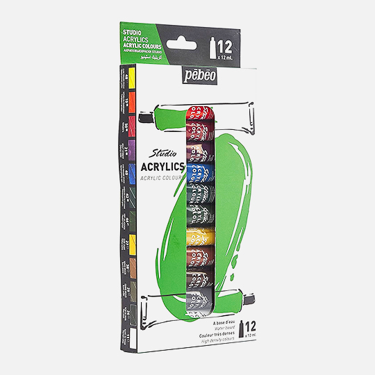 PEBEO Studio Acrylic Paint 12ml Set x 12