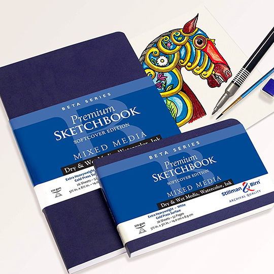 STILLMAN & BIRN Beta White Paper Softcover Square Sketchbook 270gsm 7½ x 7½ x 28