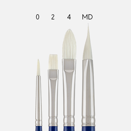 SILVER Briston Foundation Brush Set x 4