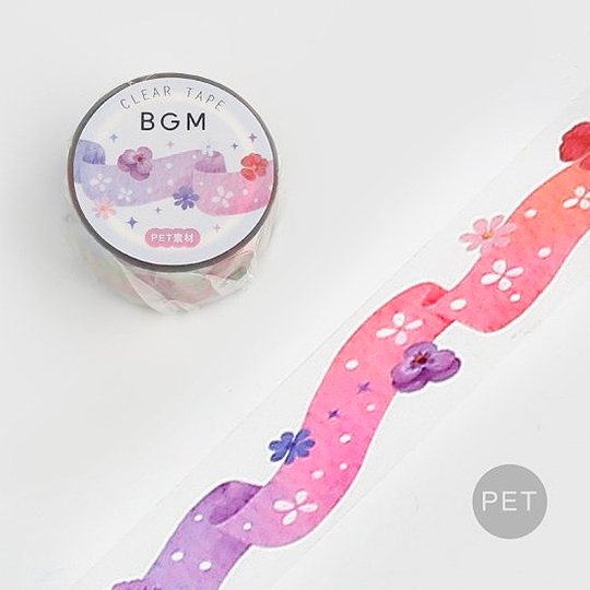 BGM Clear Washi Tape 20mm Rainbow Lace