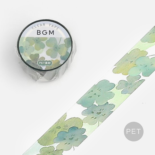 BGM Clear Washi Tape 20mm Four-Leaf Clover