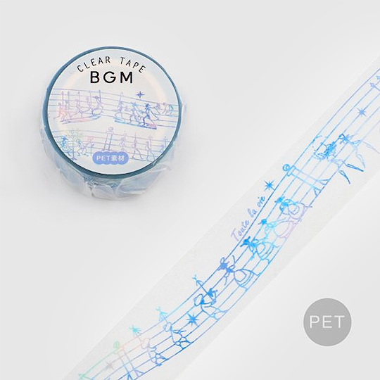 BGM Clear Washi Tape 20mm Dwarfs' March